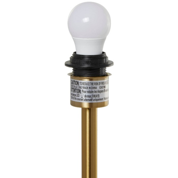 Metal Umbrella Style Floor Lamp With Marble Base Black includes Led Light Bulb Olivia amp May