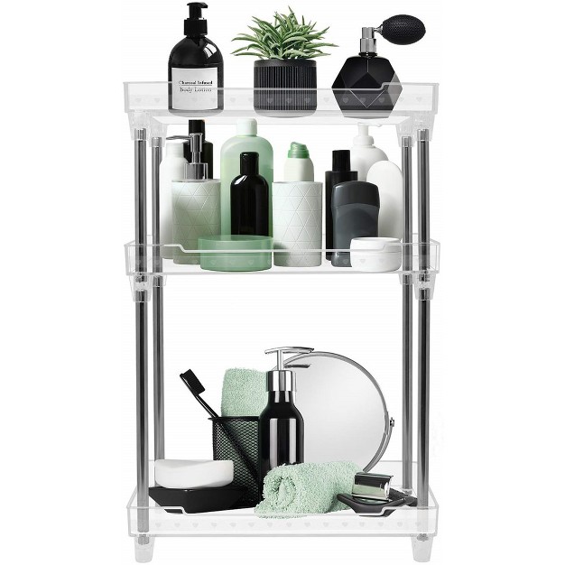 Sorbus 3 tier Clear Acrylic Organizer Shelf Stand Perfect Display For Cosmetics Toiletries Counter Vanity Desk Under Sink Organization