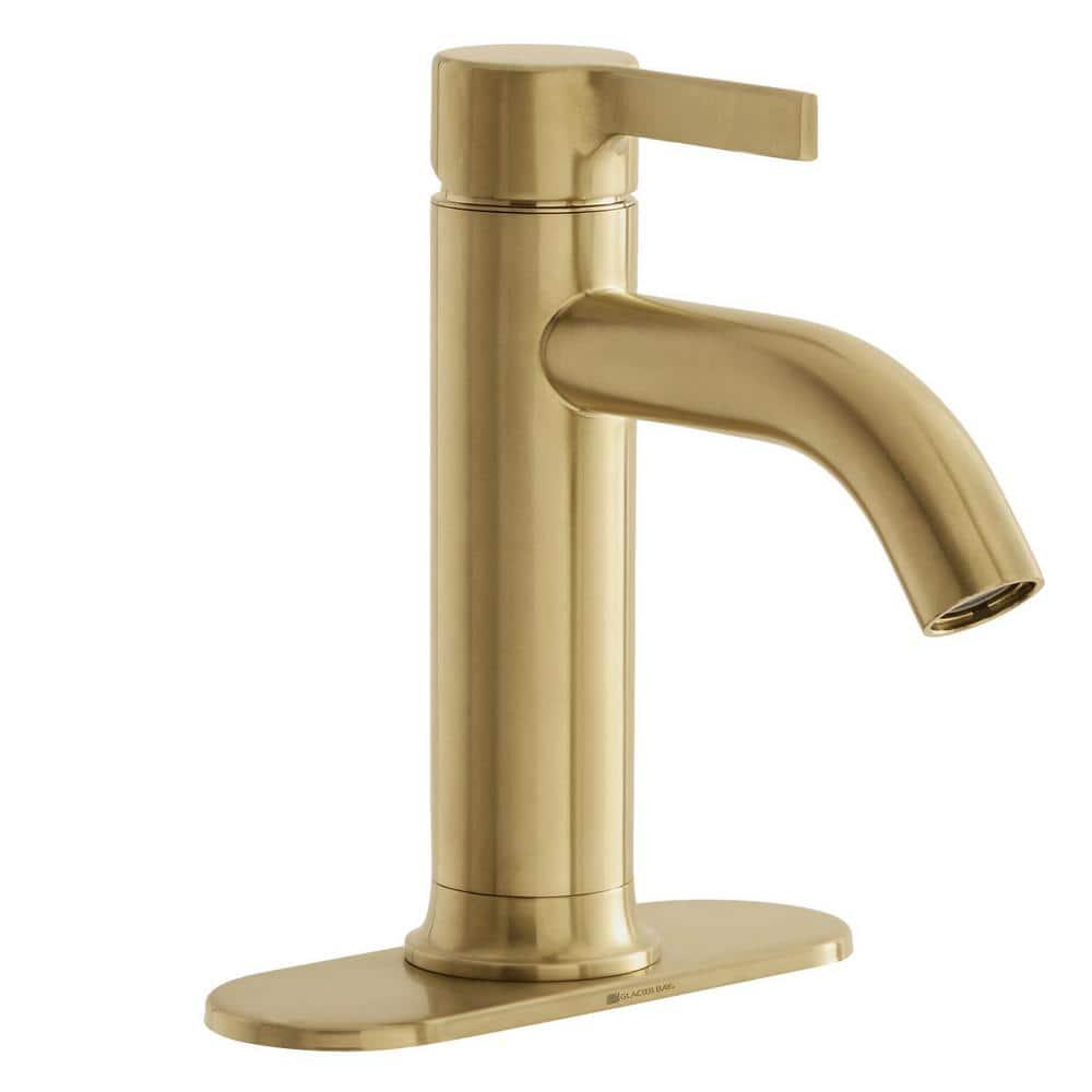 Glacier Bay Ryden Single Hole SingleHandle Bathroom Faucet in Brushed Gold