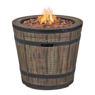 Hampton Bay 27 in. W x 24 in. H Round Barrel Fire Table FP21557-M