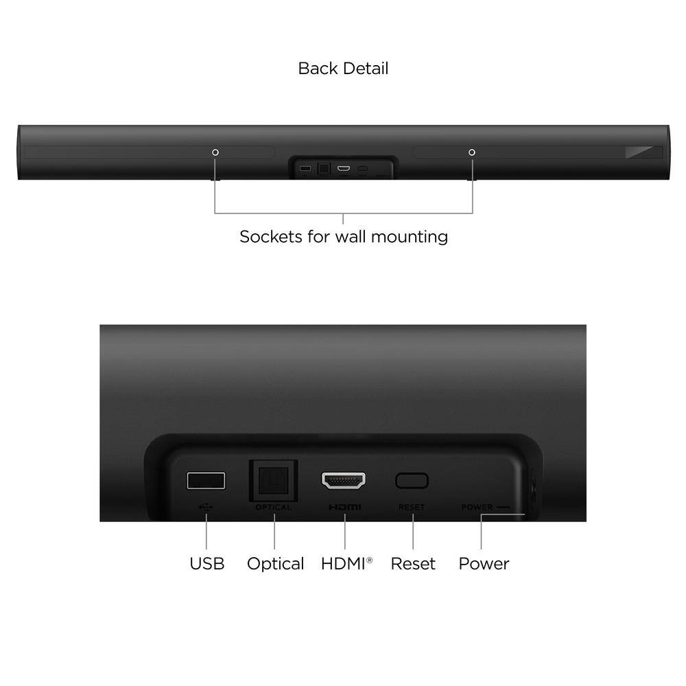 Roku Streambar Pro 2-In-1 Soundbar and Media Streaming Device in Black 9101R2