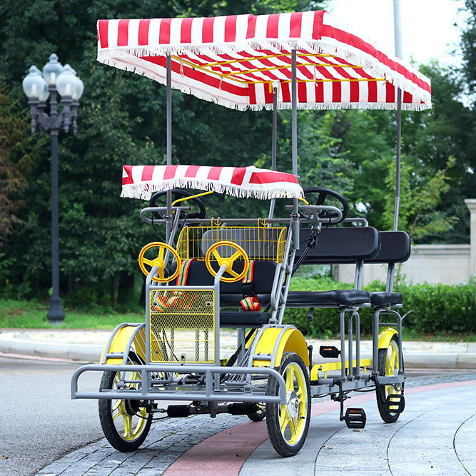 cheap 4 people person four wheel tandem tourist surrey bike