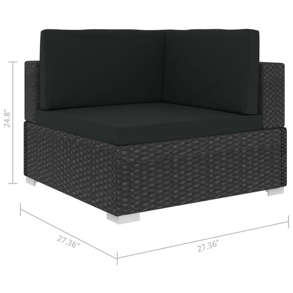 4 Piece Garden Sofa Set with Cushions Poly Rattan Black - Overstock - 35097638