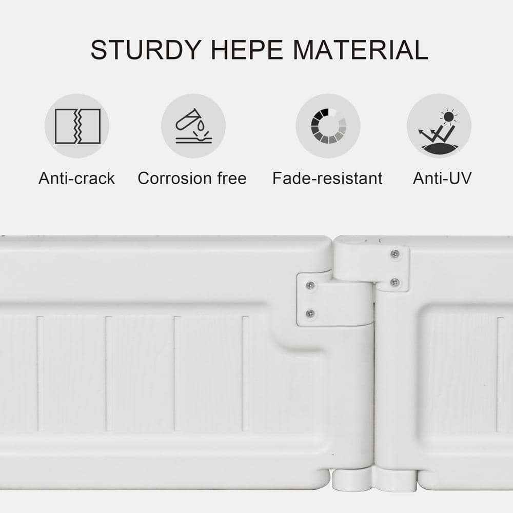 Outsunny 24.75 in. W x 48.5 in. D x 8.25 in. H White Plastic Raise Garden Bed Kit 845-549WT