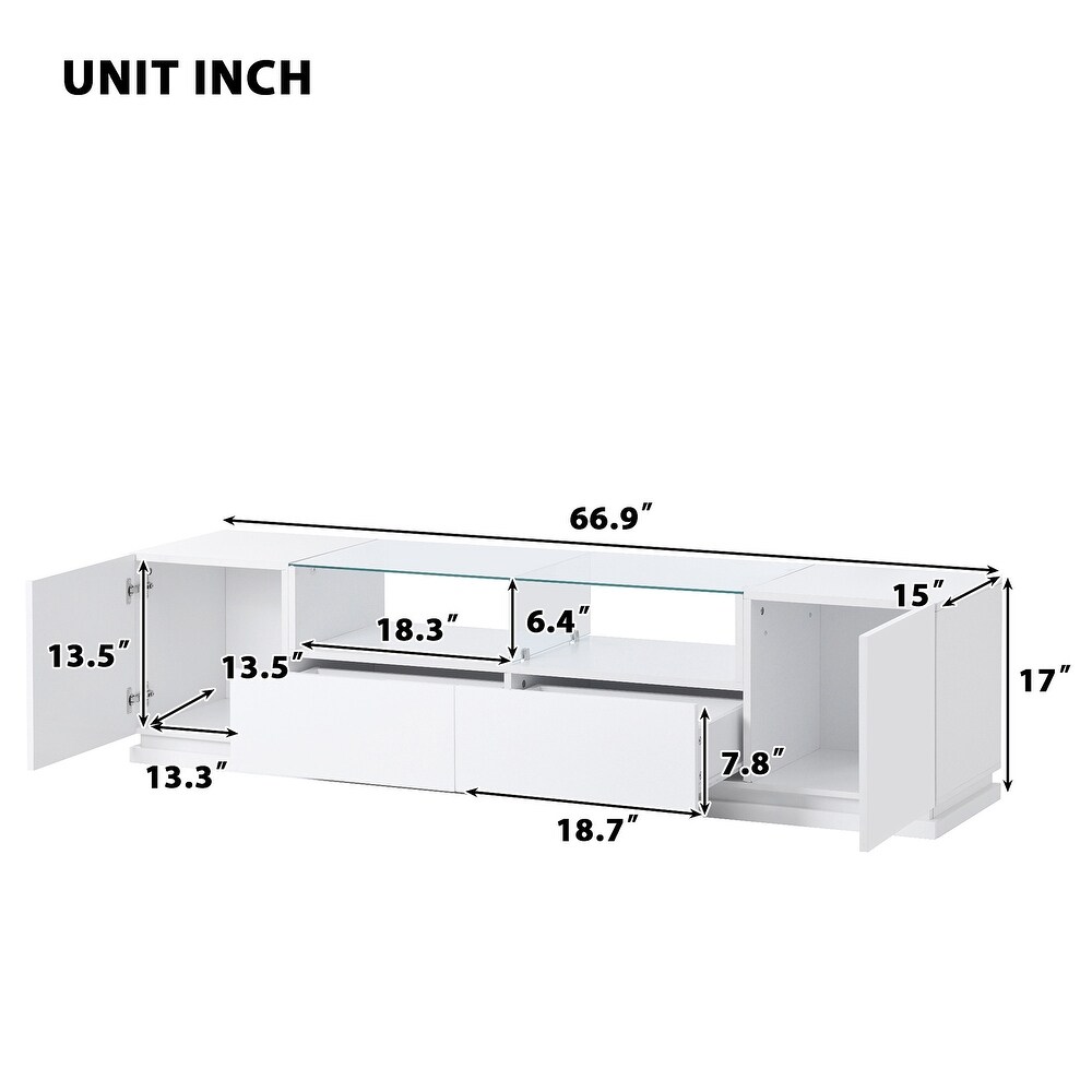 High Gloss TV Stand Cabinet for TVs Up to 70\