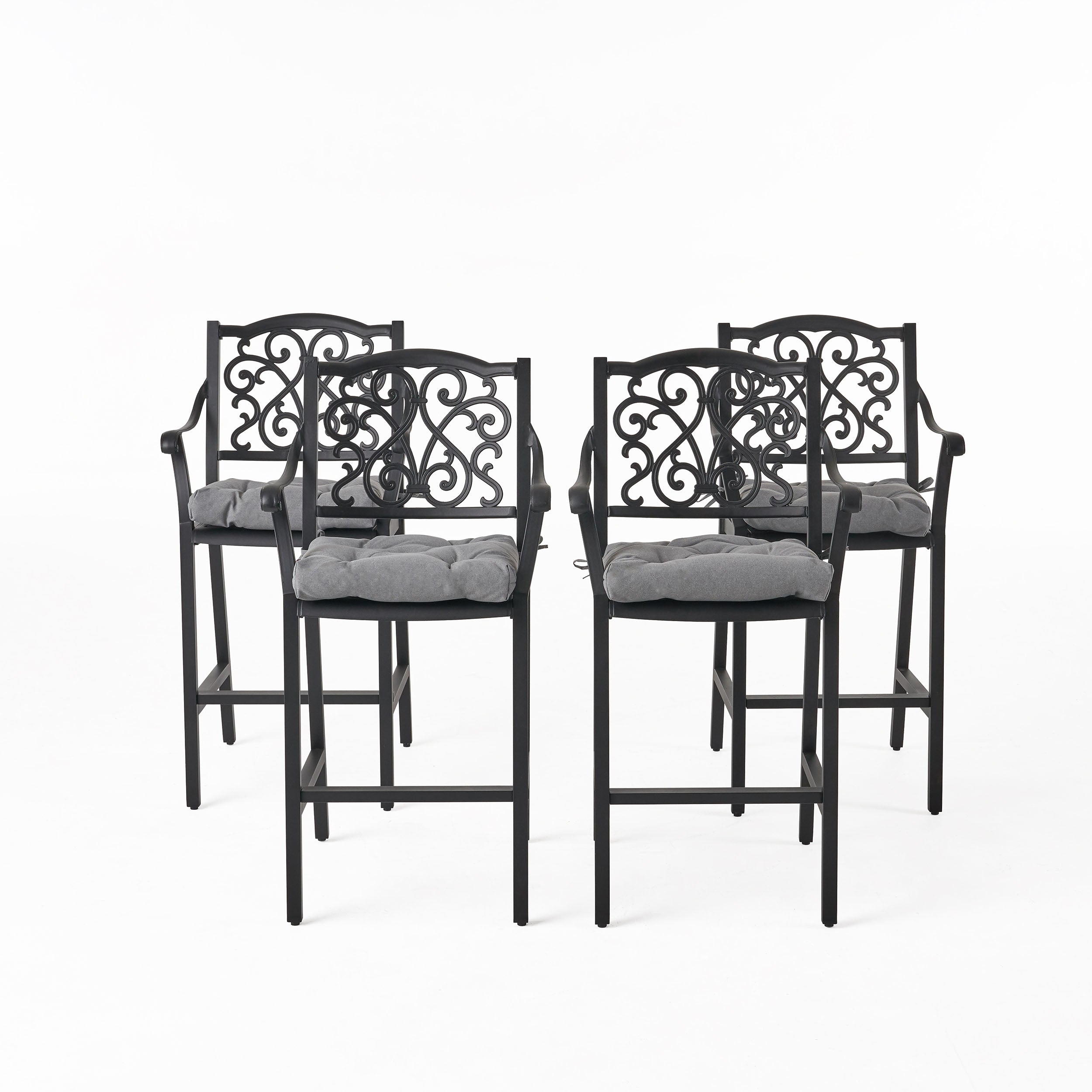 Nalahni Outdoor Barstool with Cushion (Set of 4)