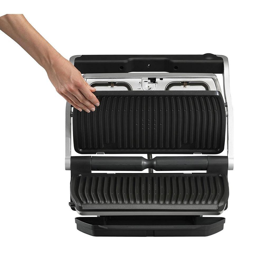 T-fal Stainless Steel SOPTIGRILL+ XL Indoor Grill With Automatic Programming GC722D53