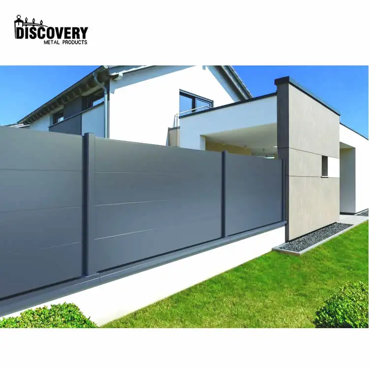 factory custom high quality aluminum dark grey color privacy fence for garden