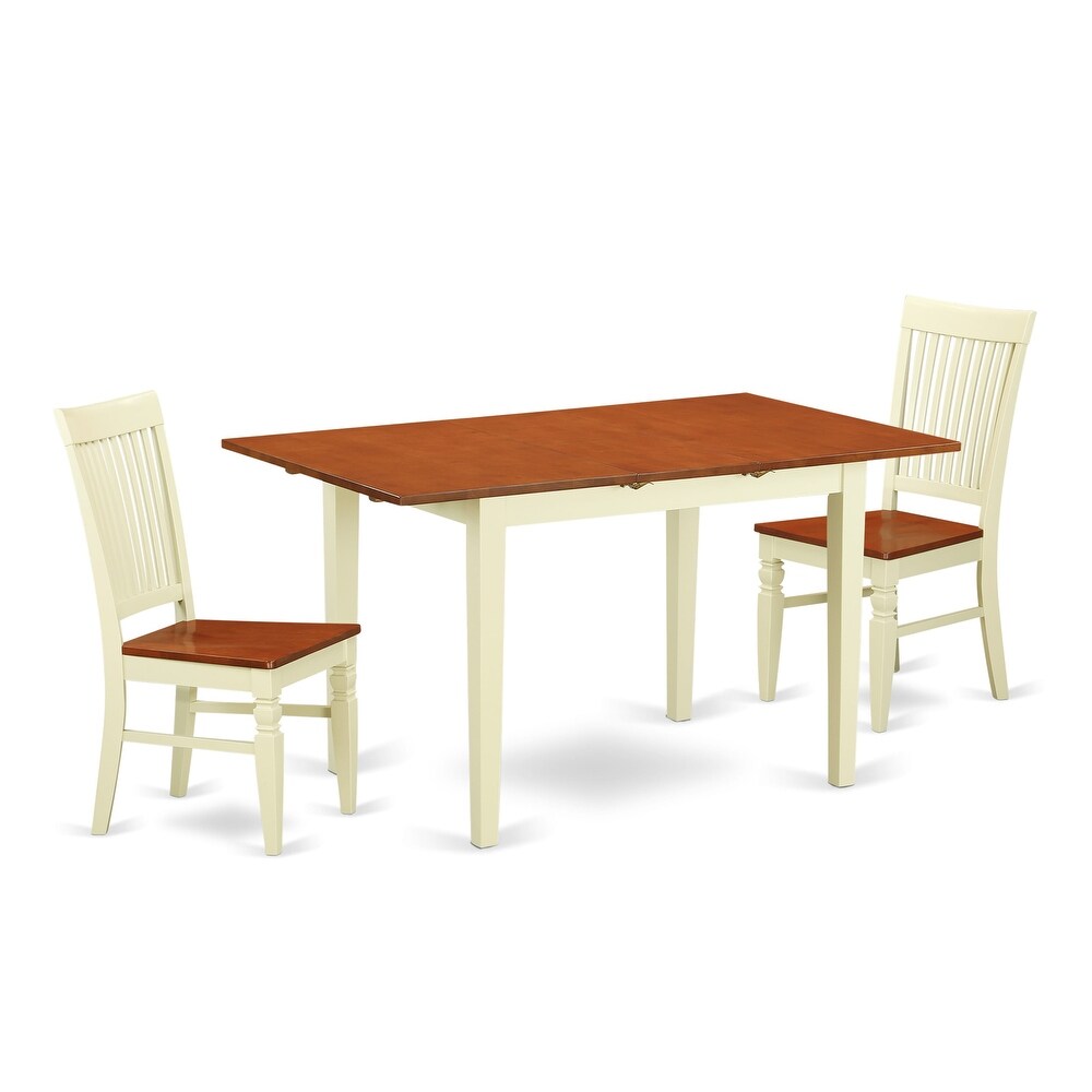 East West Furniture Dining Table Set Includes a Rectangle Wooden Table and Dining Chairs (Pieces and Finish Color Options)