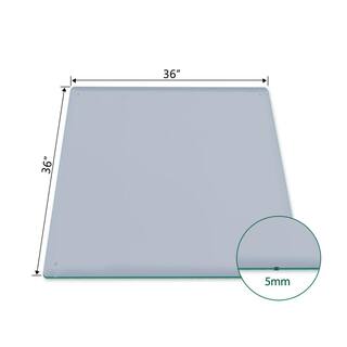 NEUTYPE 36 in. x 36 in. Gray Square Tempered Glass Table Top TT-GE10009