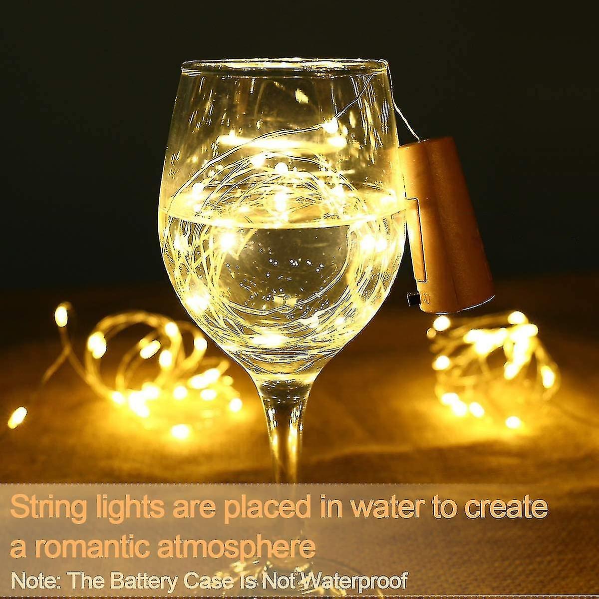 Bottle Lights， Cork Lights For Bottles 2m 20 Led， Operated Nightlights For Diy Bedrooms Parties Wedd