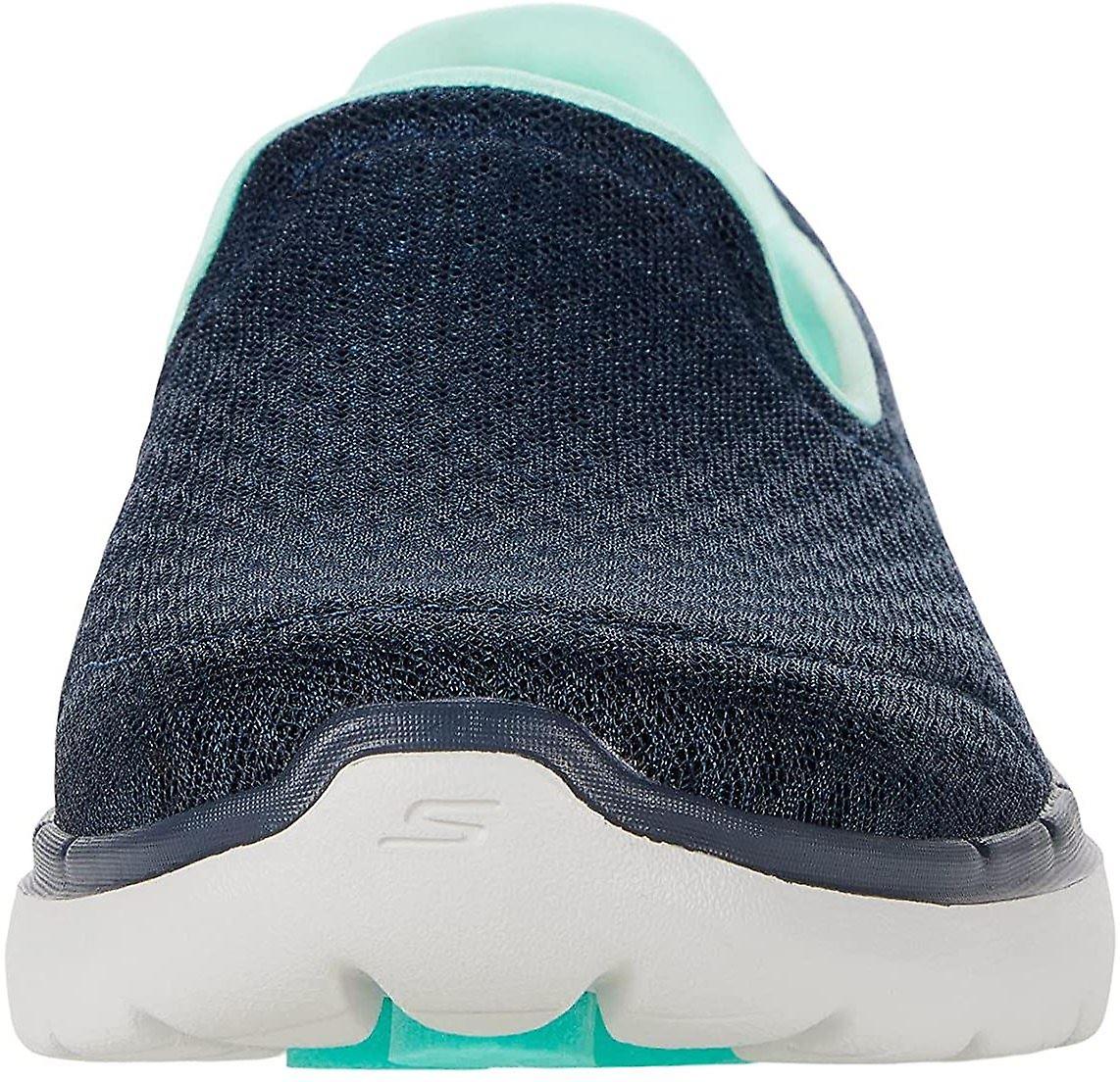 Skechers Go Walk 6 Big Splash Navy Turquoise Womens Trainers