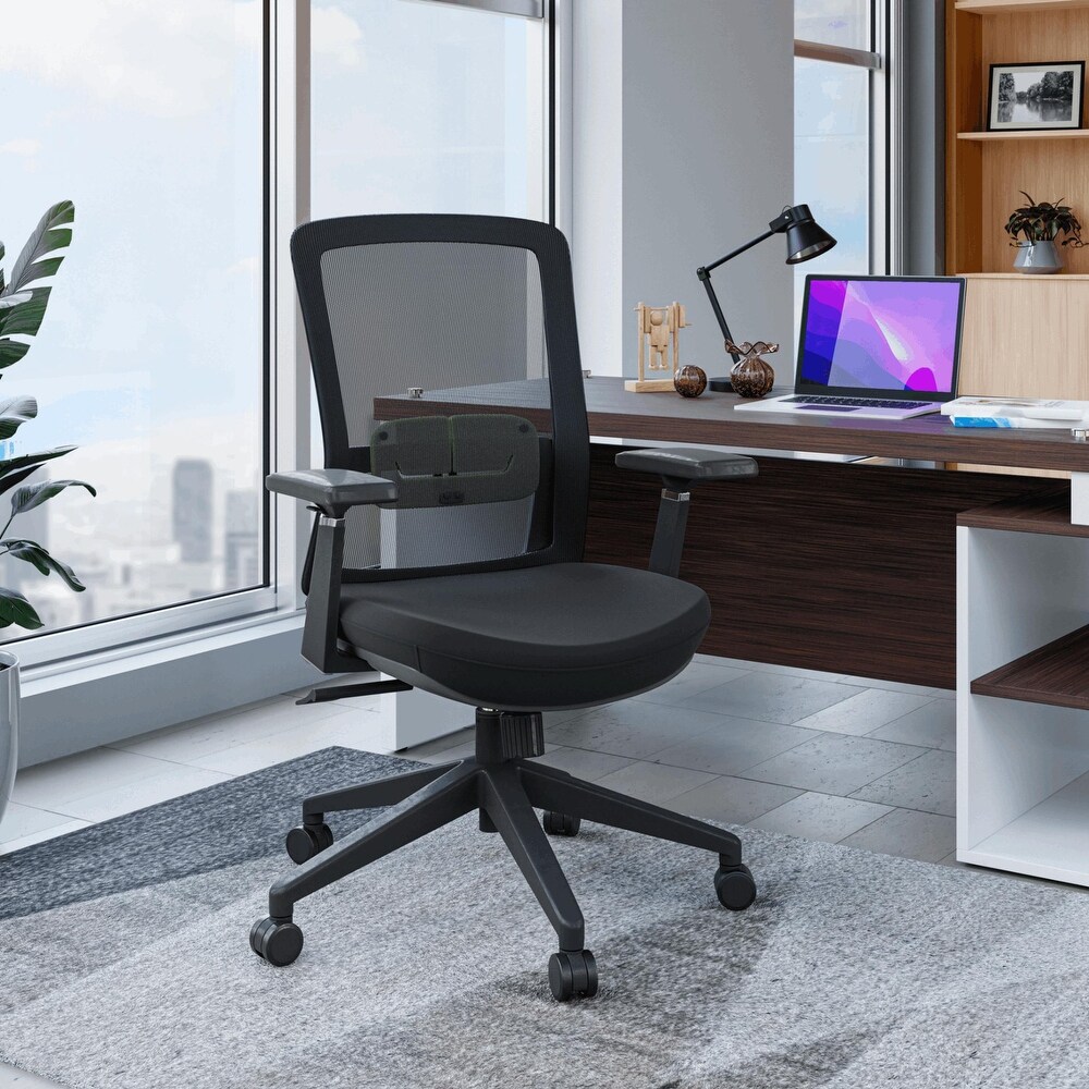 LeisureMod Ingram Modern Office Task Chair with Adjustable Armrests