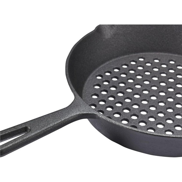 Bruntmor Seasoned Cast Iron Skillet With 2 Loop Handles Black