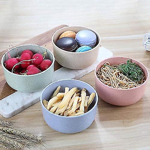 4pcs Lightweight Wheat Straw Cereal Bowl-noodle Fruit Soup Bowl Rice Bowl Dishwasher Microwave Safe