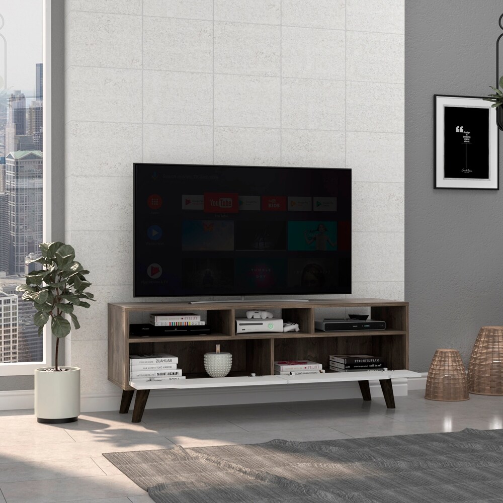 TV Stand with Drawer   Open Shelve Media Cabinets for Up to 51\