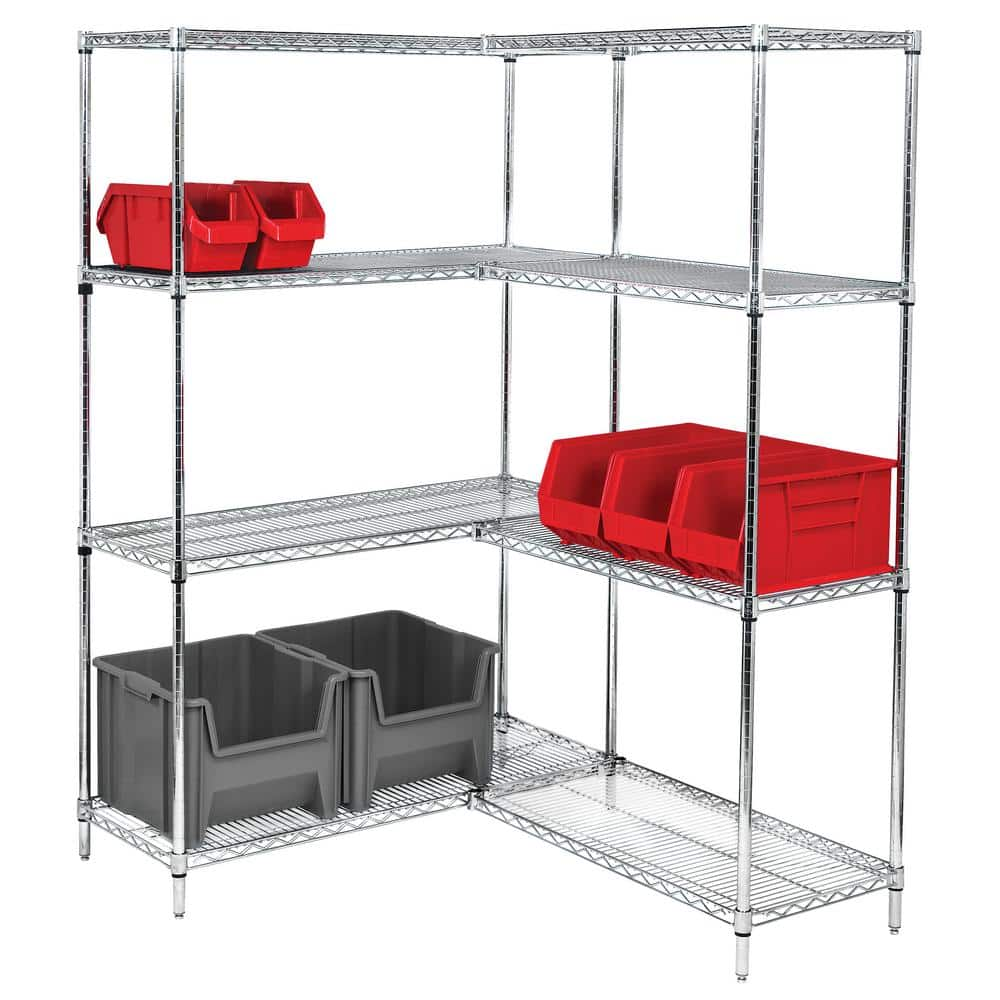 QUANTUM STORAGE SYSTEMS Blue 4-Tier Plastic Shelving Unit (18 in. W x 72 in. H x 48 in. D) RPWR72-1848E