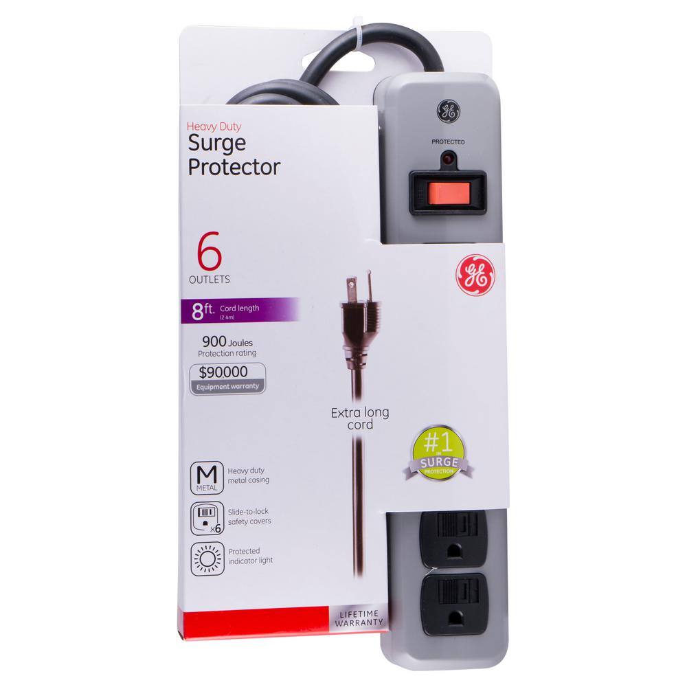 GE 6-Outlet Heavy-Duty Surge Protector 14021