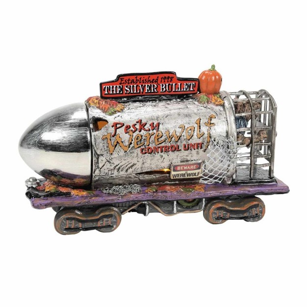 Department 56 Villages The Silver Bullet One Figurine 5 0 Inches Pesky Werewolf Control Unit Halloween 6014050 Ceramic Silver