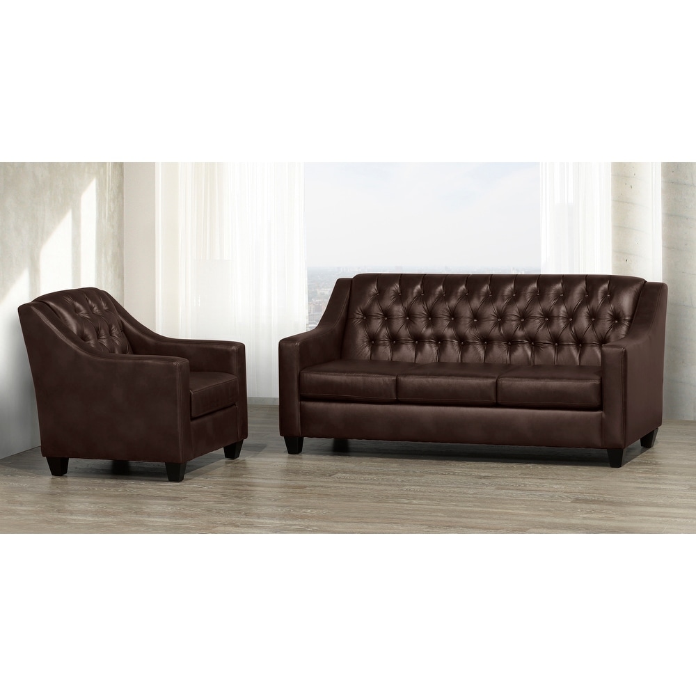 Keighley Top Grain Leather Sofa and Armchair Set