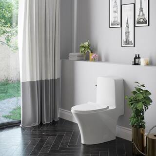 Glacier Bay Ranier 2-piece 1.11.6 GPF Dual Flush Elongated Toilet in White Seat Included GBTO202