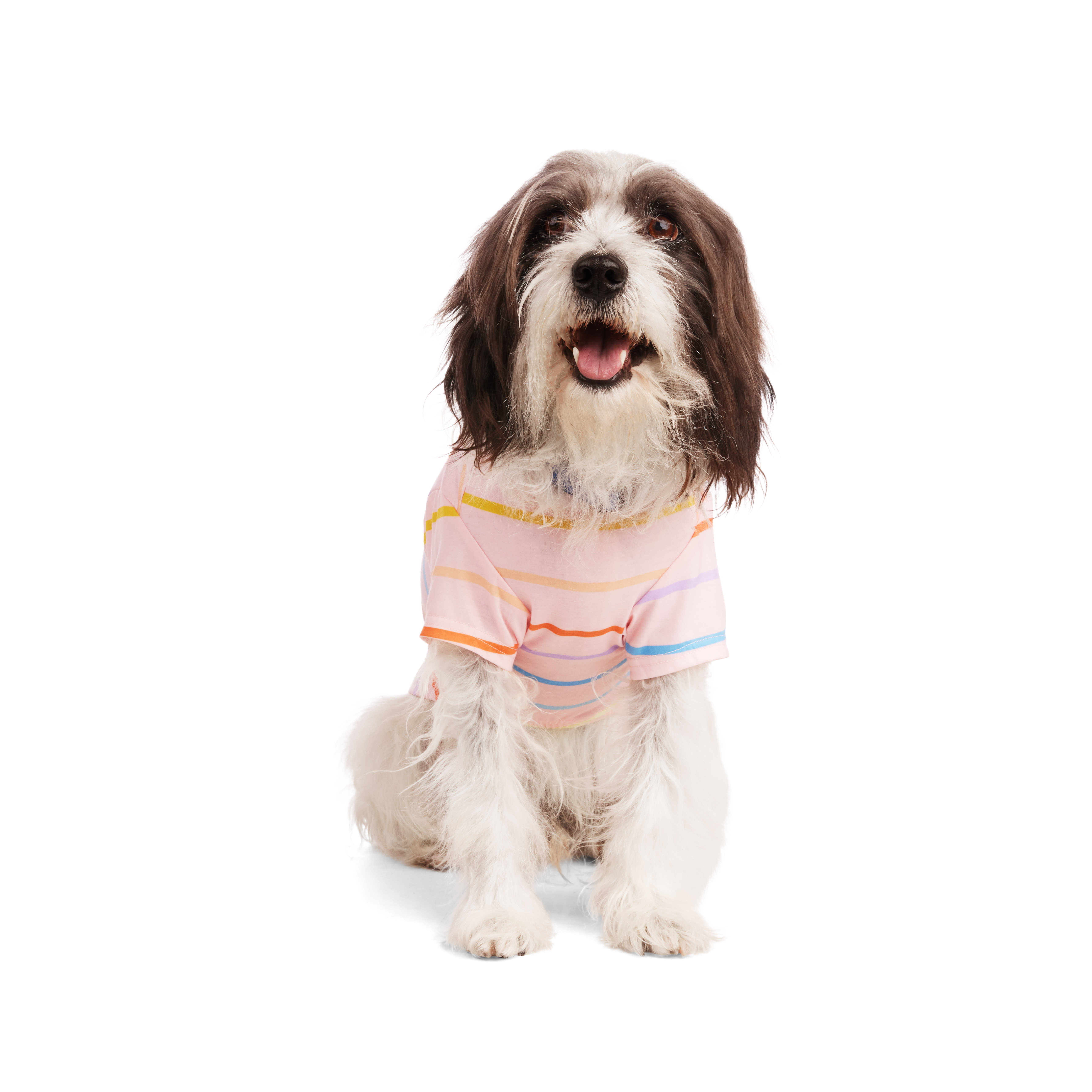 YOULY Pink Stripe Dog Tee， X-Small