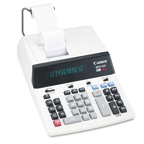 Canon MP21DX 12-Digit Ribbon Printing Calculator， Black/Red Print， 3.5 Lines/Sec