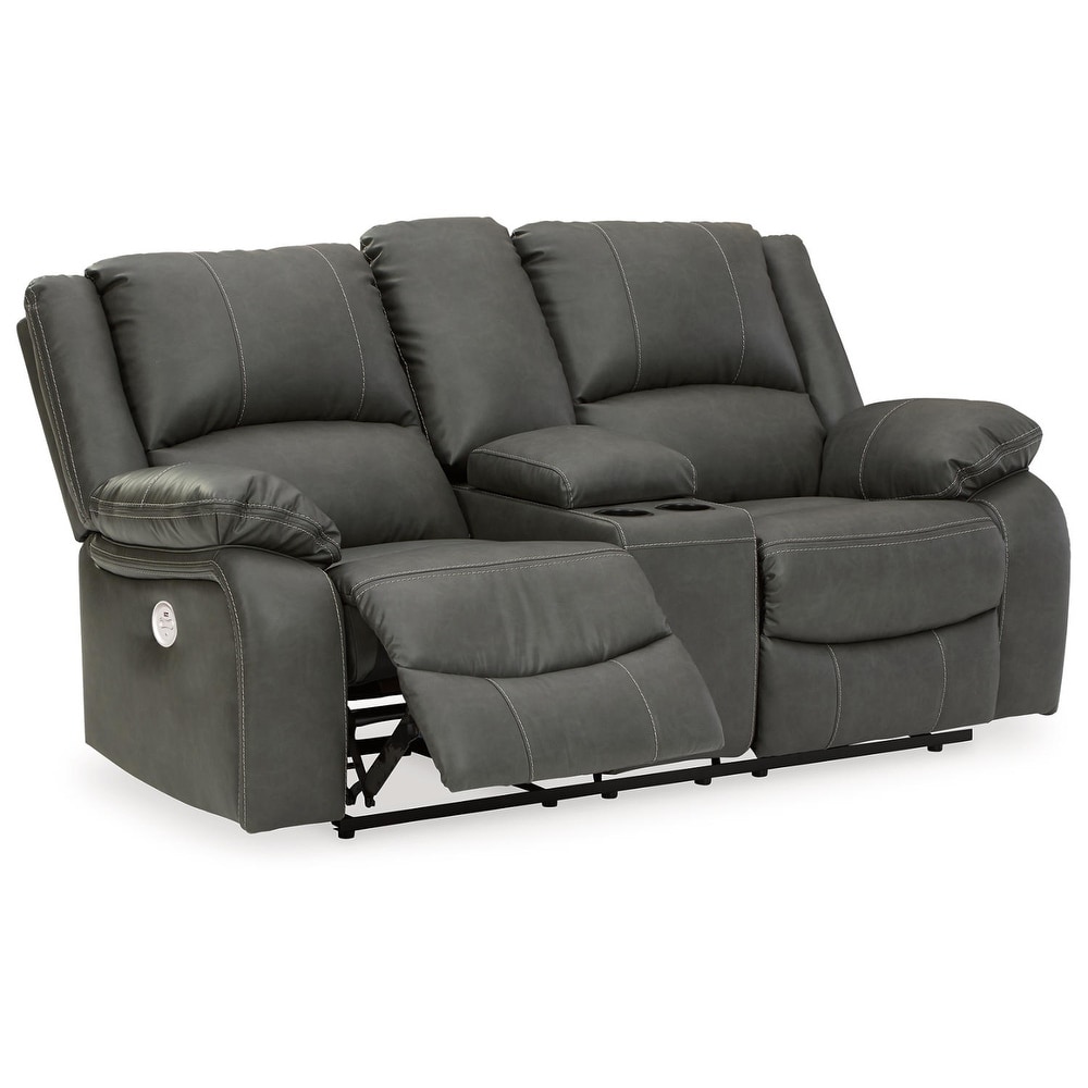 Signature Design by Ashley Calderwell Double Power Reclining Loveseat w/ Console   78\