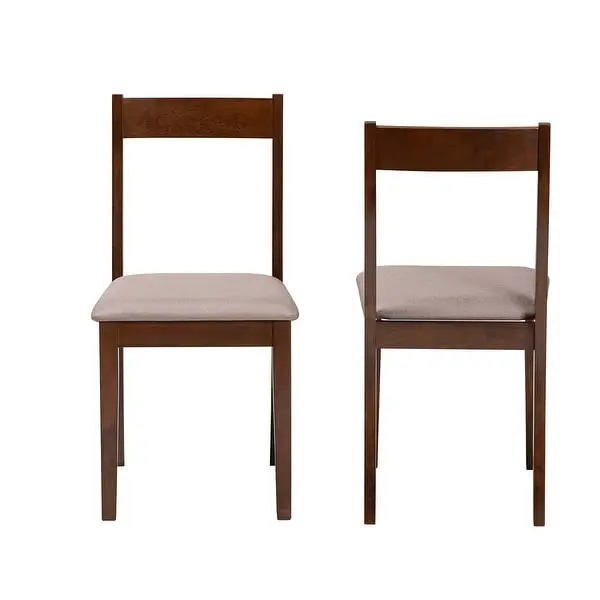 Carola Mid-Century Modern Dark Brown Finished Wood 2-Piece Dining Chair Set