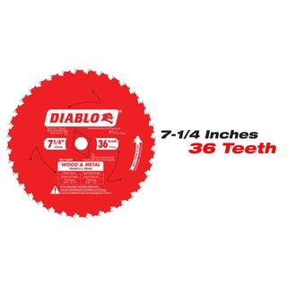 DIABLO 7-14 in. x 36-Tooth Wood and Metal and 7-14 in. x 48-Tooth Cermet II Metals and Stainless Steel Saw Blades (2-Blades) D0736GP0748CF2G