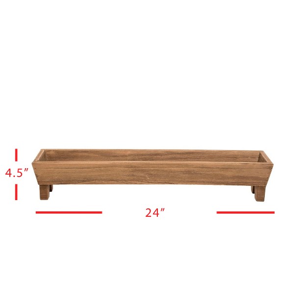 Wood Trough Storage Tray Foreside Home amp Garden