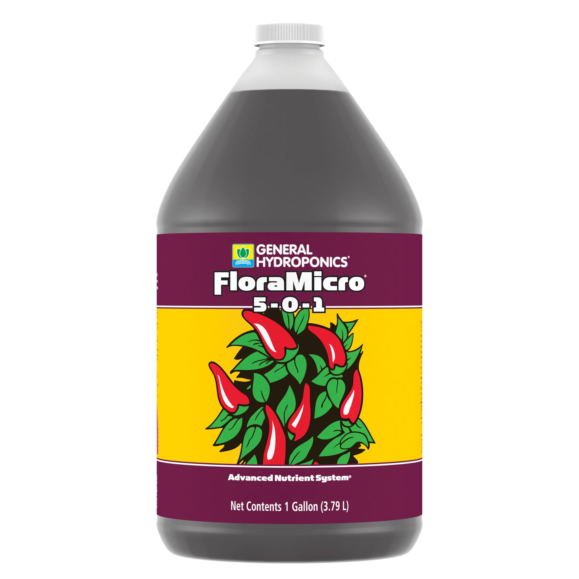 General Hydroponics FloraMicro Advanced Nutrient System， 1-Gallon