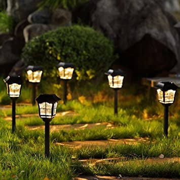 Maggift 8 Lumens Solar Pathway Lights Solar Garden Lights Outdoor Solar Landscape Lights for Lawn Patio Yard Pathway Walkway， 6 Pack