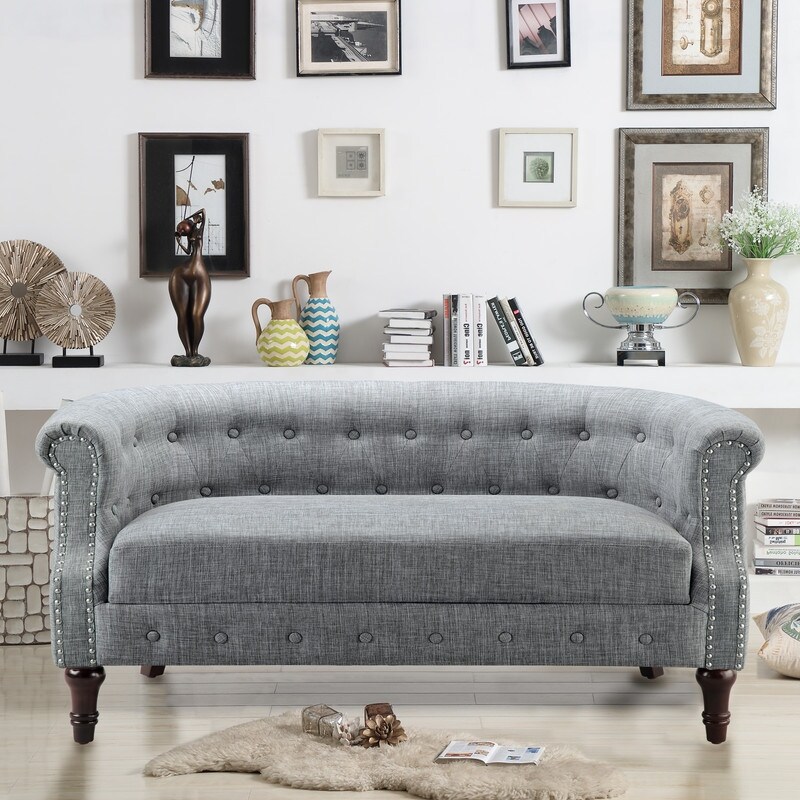Rosevera Three Piece Living Room Tufted Sofa Set  Chesterfield