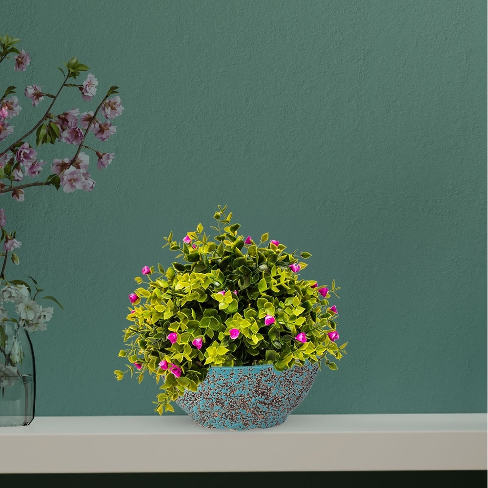 Tillow Turquoise Ceramic Bowl Planter