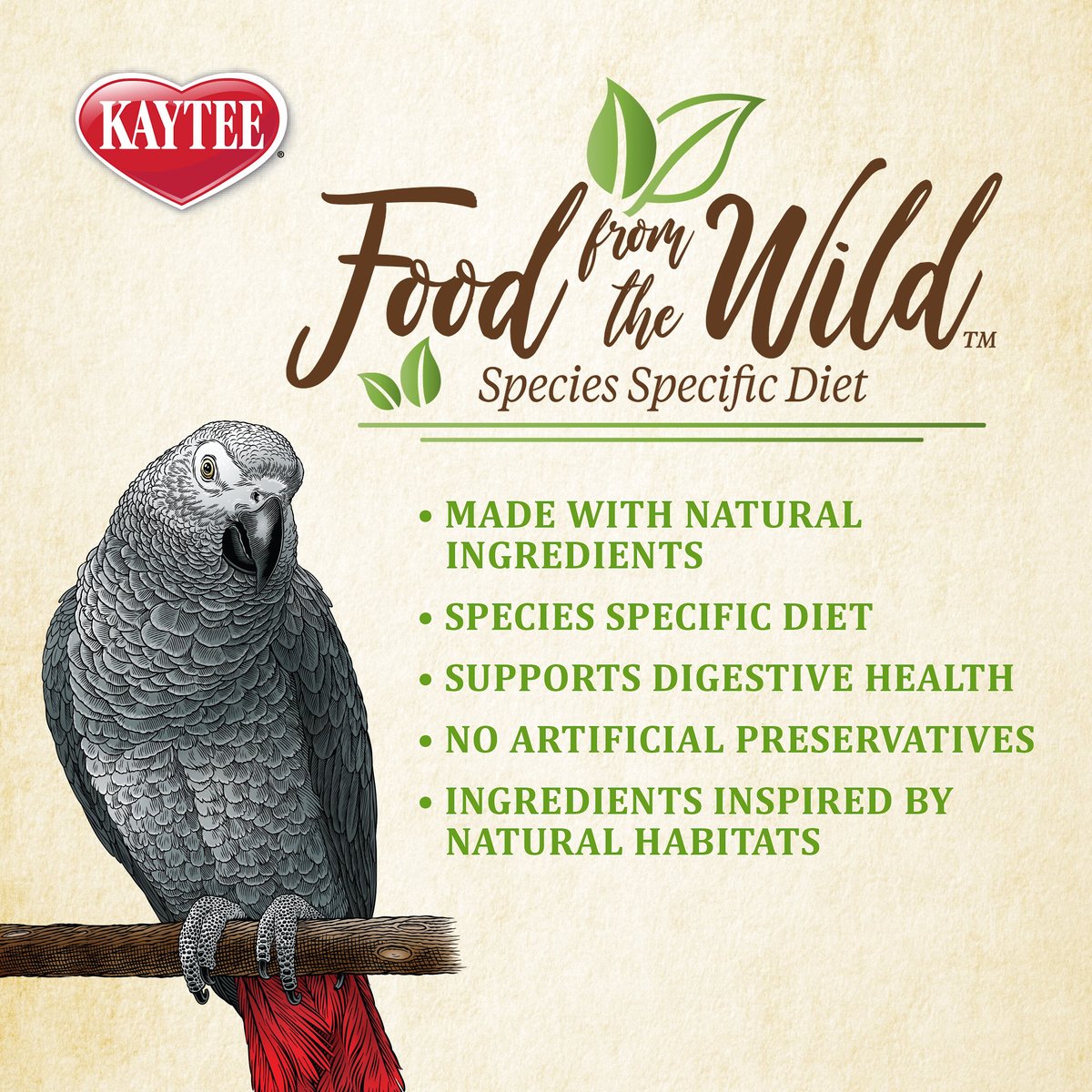 Kaytee Food from the Wild Parrot Bird Food， 2.5-lb bag