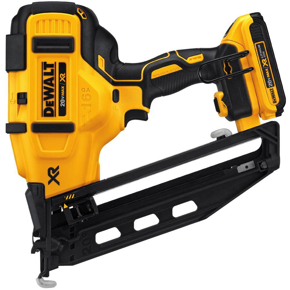 DEWALT DCN660D1 20V MAX XR 16-Gauge Cordless Angled Finish Nailer Kit