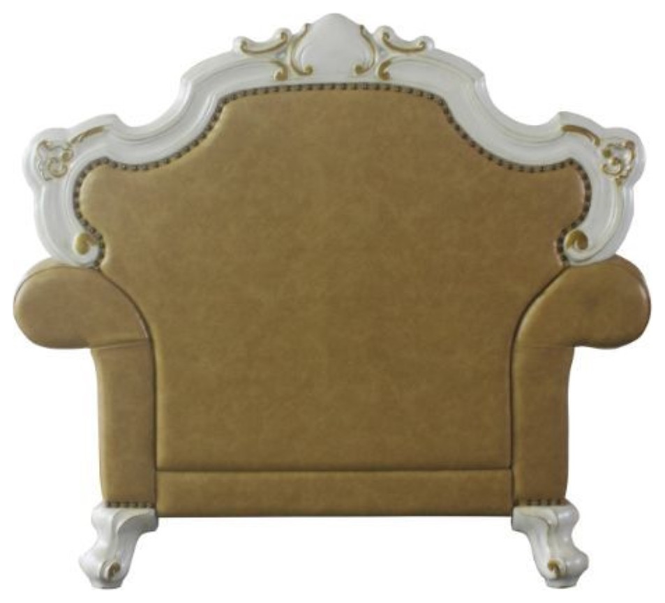 Ergode Chair With Pillow Antique Pearl and Butterscotch Pu   Traditional   Armchairs And Accent Chairs   by VirVentures  Houzz