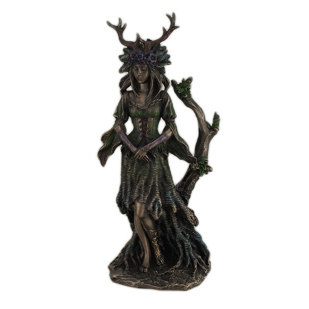 Guardian Goddess Of The Trees Bronze Finished Statue   10 X 4.5 X 2.75 inches