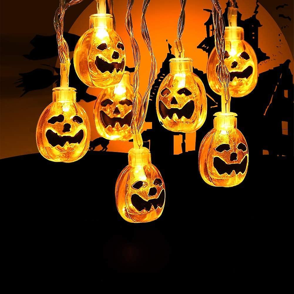 Halloween Decoration Night Light， 2.9m 20 Led Battery Operated Orange Pumpkin Fairy Lights Outdoor Fairy Lights For Halloween Decoration