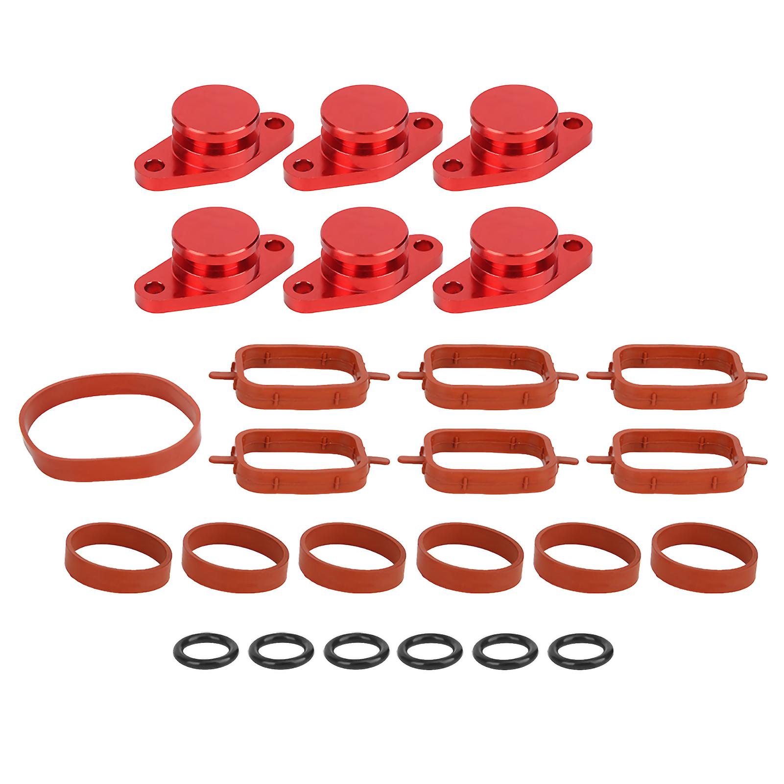 6x22mm Engine Swirl Flaps Delete Blanking Plugs With Rubber Gaskets Fit For M57/m57d25(red)