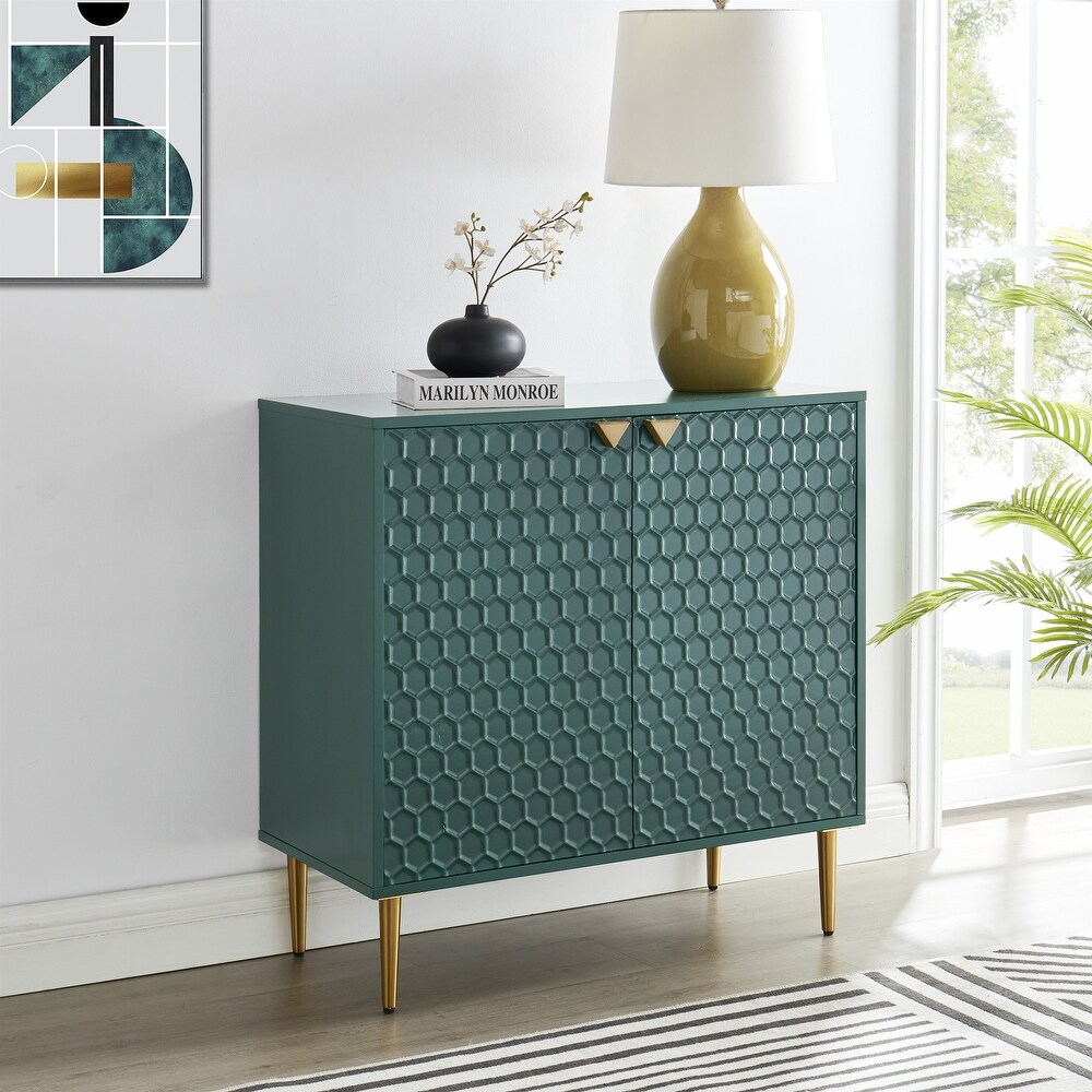 GZMR Hexagonal Pattern 2 door Storage Cabinet Buffet Cabinet Sideboard