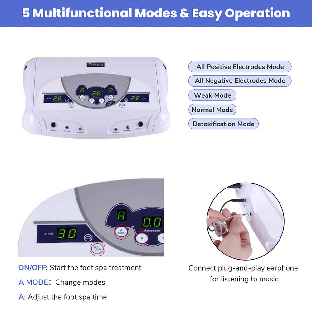 Yescom Dual Ionic Foot Spa Machine w/ Mp3 Music Player