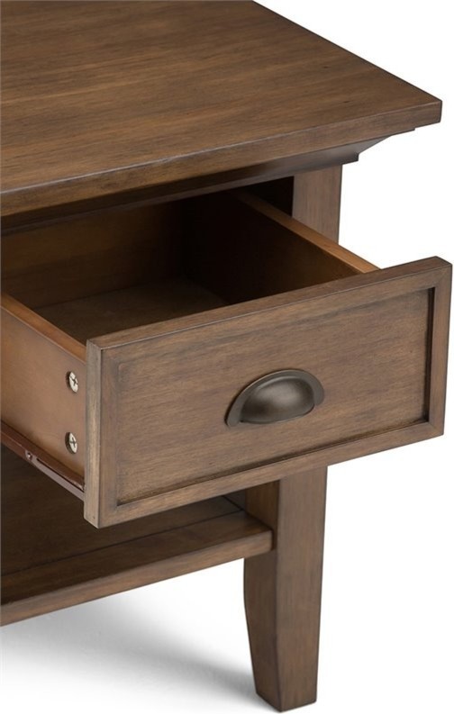 Atlin Designs End Table in Rustic Natural Aged Brown   Side Tables And End Tables   by Homesquare  Houzz