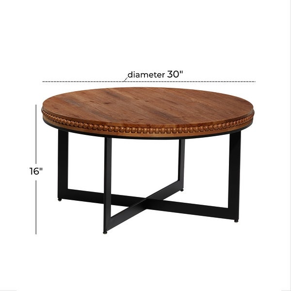 Brown Wood Industrial Table with Black Metal Legs