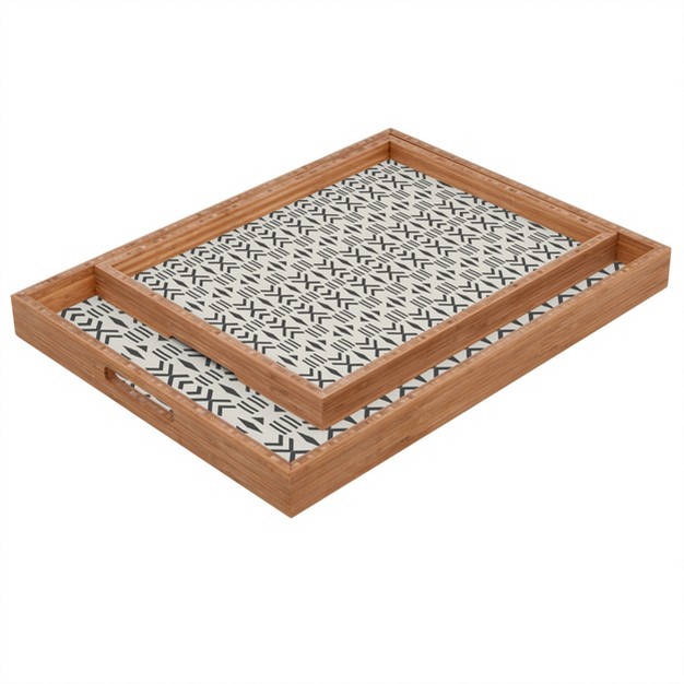 Holli Zollinger Geo Mudcloth Rectangle Bamboo Tray Deny Designs