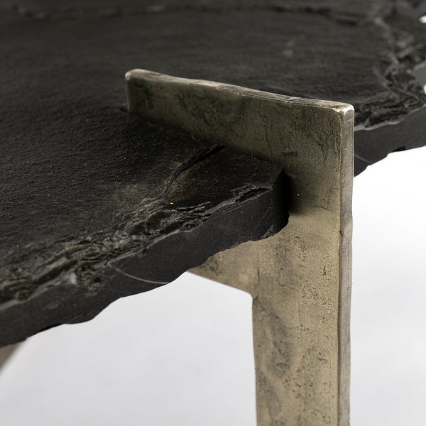 Shale I Black Slate Side Table