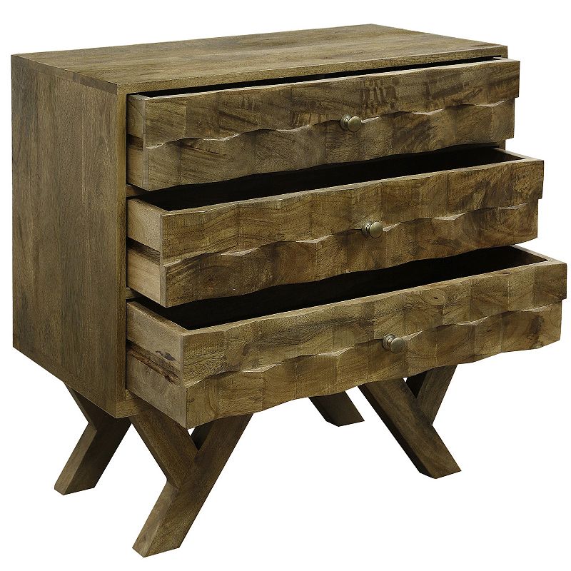 3-Drawer Wooden Chest