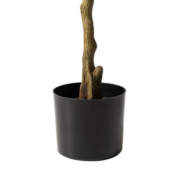 Glitzhome 70H Real Touch Olive Artificial Tree With Black Pot