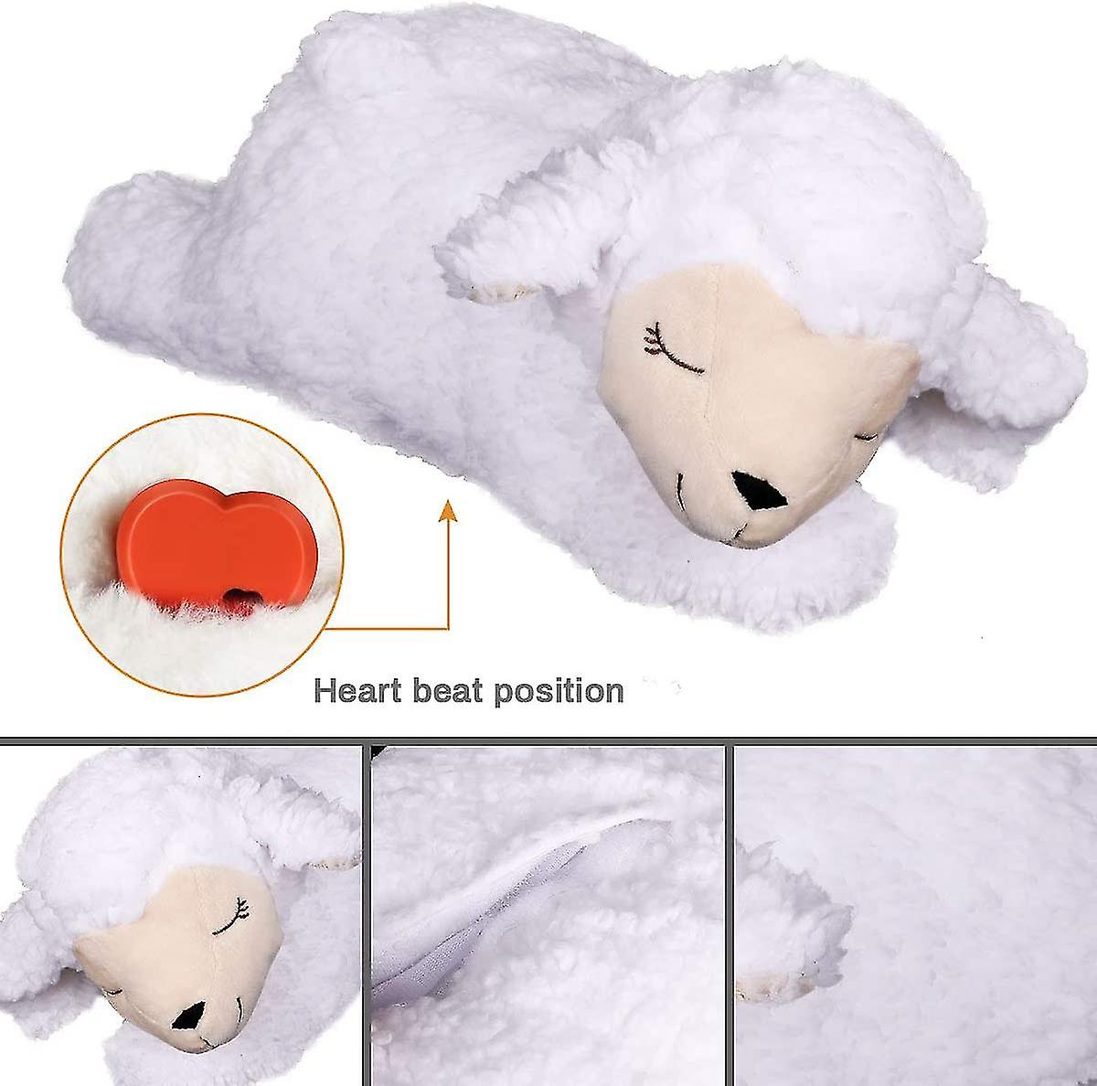 Plush Dog Toy， Puppy Toy With Heartbeat Behavioral Aid Warm Plush Pet Toy， Sheep Shape